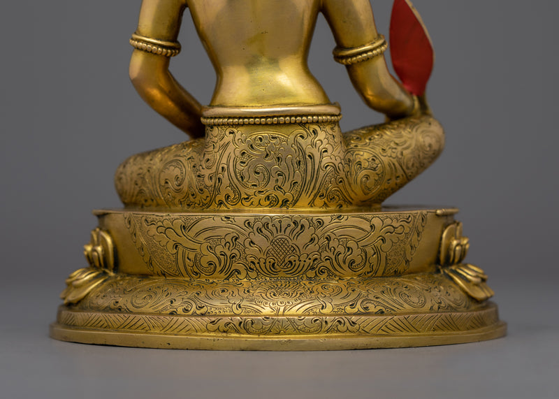 Handcrafted Buddhist Ksitigarbha Statue |Sacred Bodhisattva Copper Art for Meditation