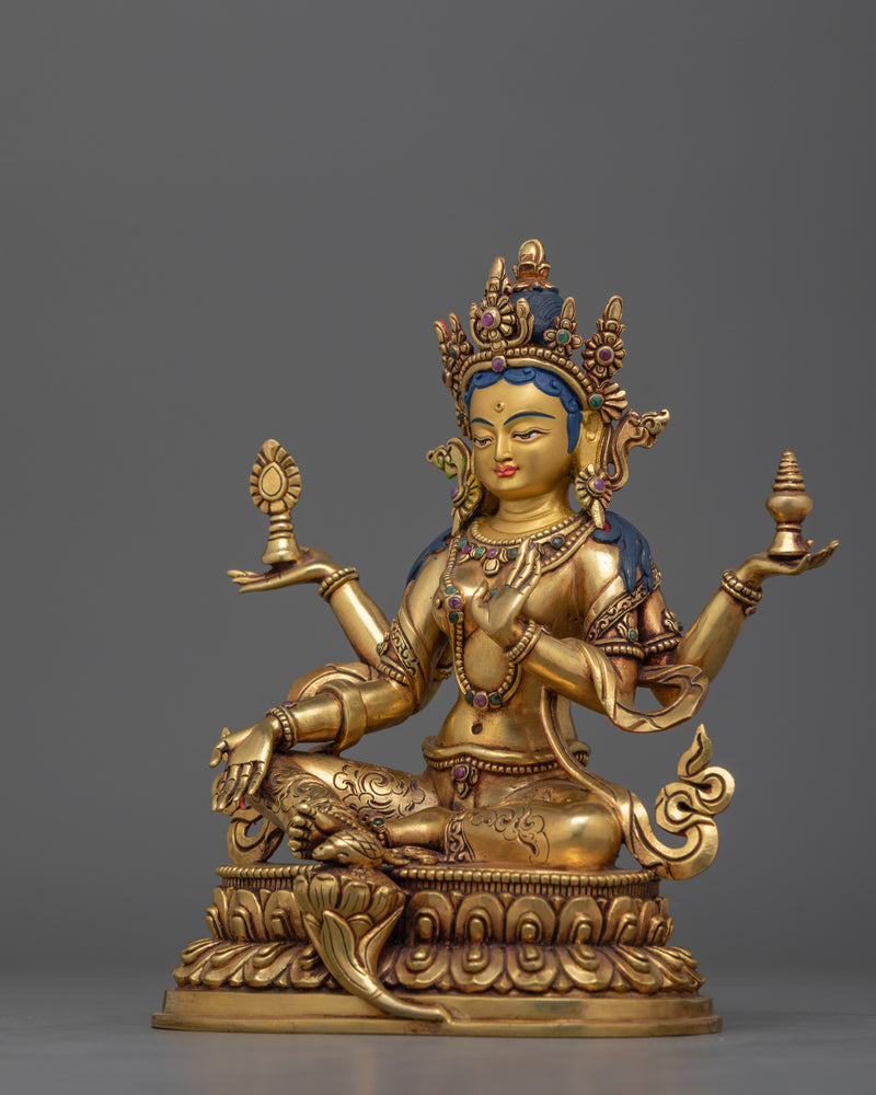 Handcrafted 24K Gold-Gilded Lakshmi Statue | Goddess of Wealth and  Prosperity