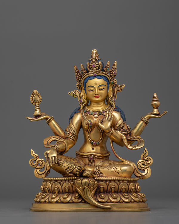 Handcrafted 24K Gold-Gilded Lakshmi Statue | Goddess of Wealth and  Prosperity