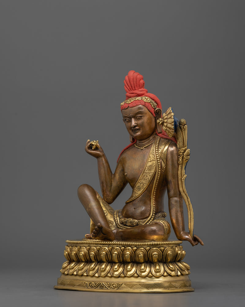 Dharma Protector Vajrapani  Statue | 24K Gold Gilded, Oxidized Copper |  Spiritual Decor