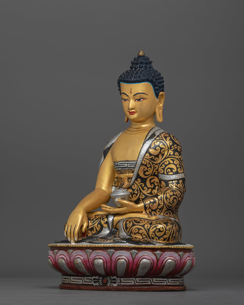 Spiritual 24K Gold Shakyamuni Buddha | Enlightenment Statue, Buddha in Lotus Position