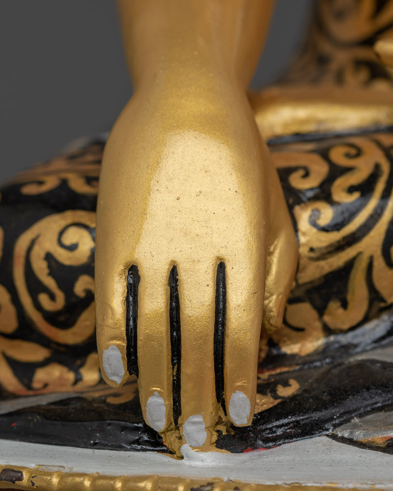 Spiritual 24K Gold Shakyamuni Buddha | Enlightenment Statue, Buddha in Lotus Position