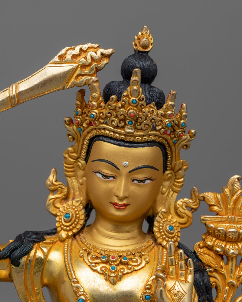 Handcrafted Wisdom Deity Manjushri Wisdom Dharma Buddha | Symbol of Knowledge