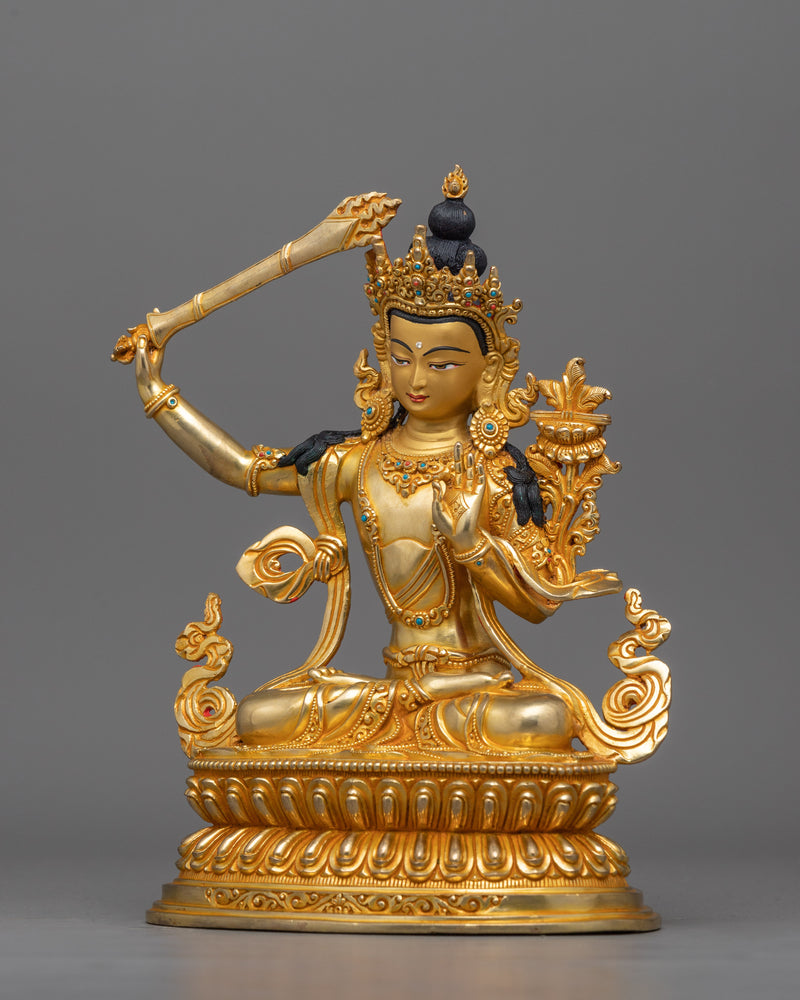 Handcrafted Wisdom Deity Manjushri Wisdom Dharma Buddha | Symbol of Knowledge