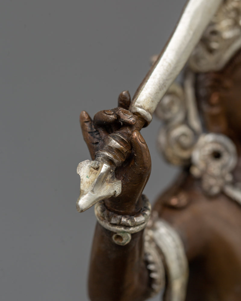 Traditional Sacred Simhanada Manjushri Statue | Embodiment of Wisdom and Courage Deity