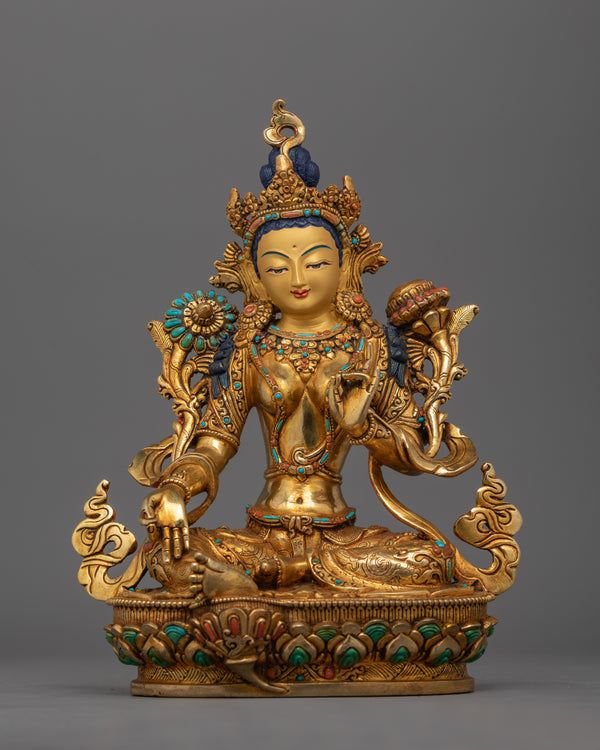 Traditional Buddhist Green Tara Goddess Statue​ 