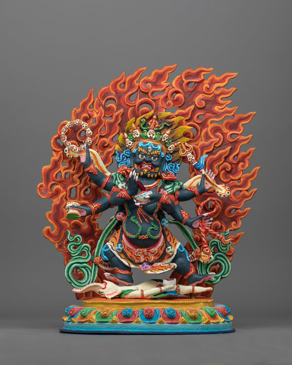 Six Armed Mahakala Protector Statue 