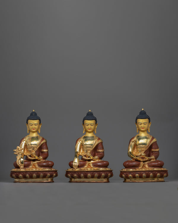 Gold Gilded Buddha Set