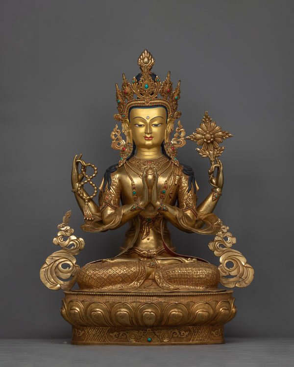 chenrezig-92cm-gold-gilded