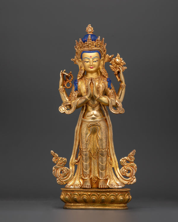 4 arm Standing Chenrezig Statue