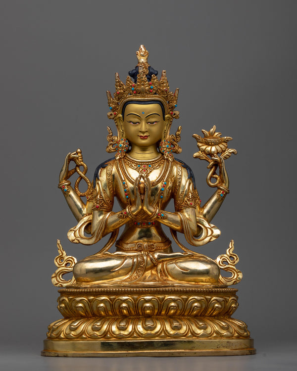 4-arms-chenrezig-buddha-statue