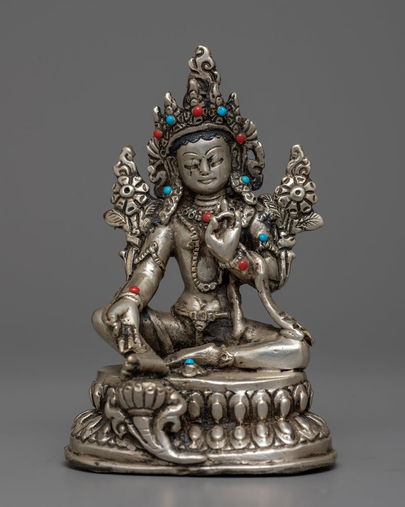 machine-made green-tara sculpture