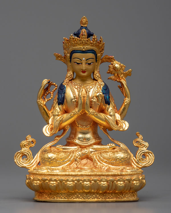 Electroplated Chenrezig Statue