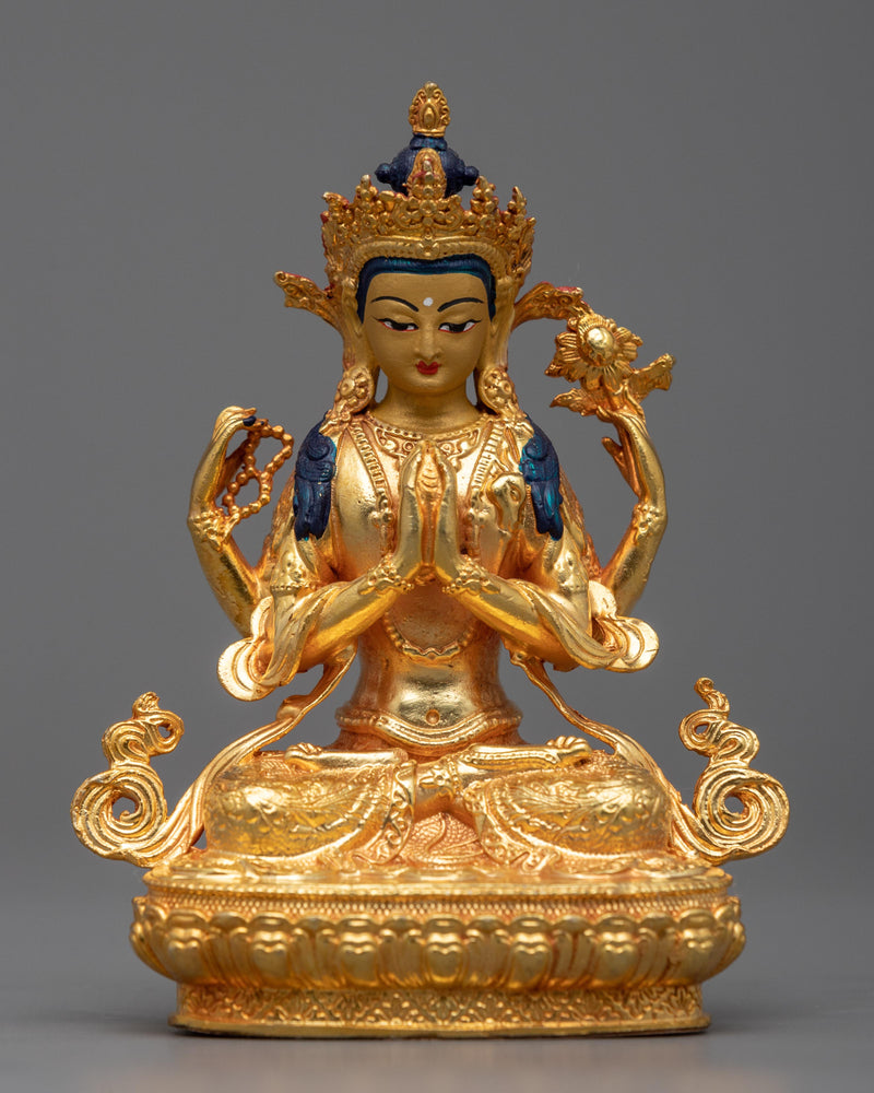 Electroplated Chenrezig Statue