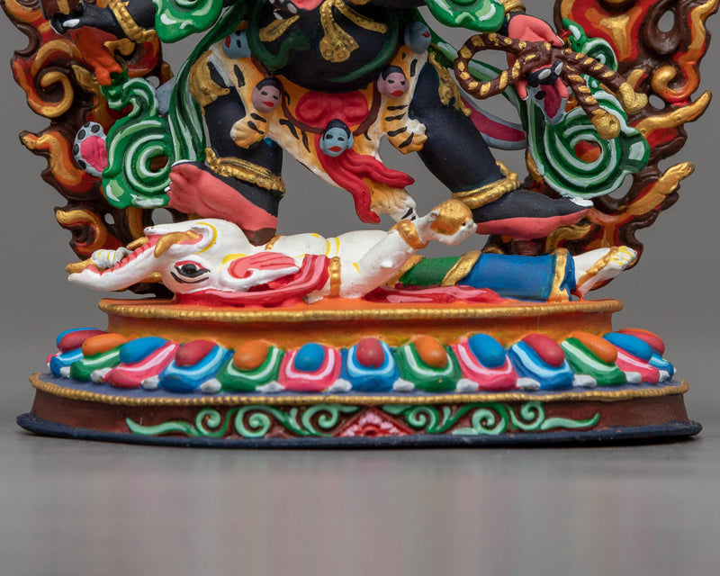 Compact Six-Armed Mahakala Statue | Guardian of the Dharma