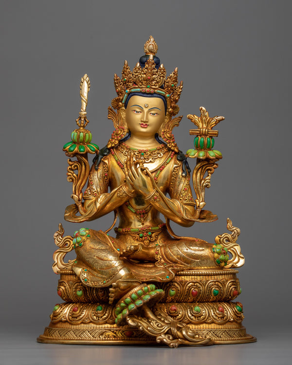 bodhisattva-manjushri-gilt-statue