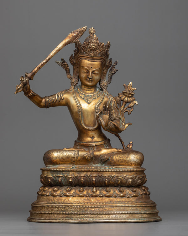 manjushri-antique finished statue