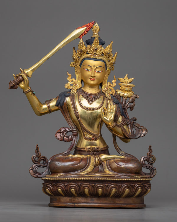 manjushri copper-statue