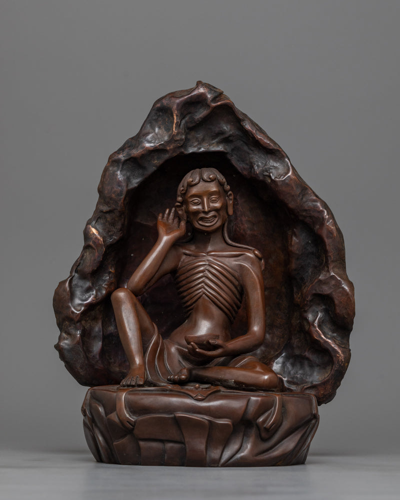 Milarepa Oxidized Copper Statue 