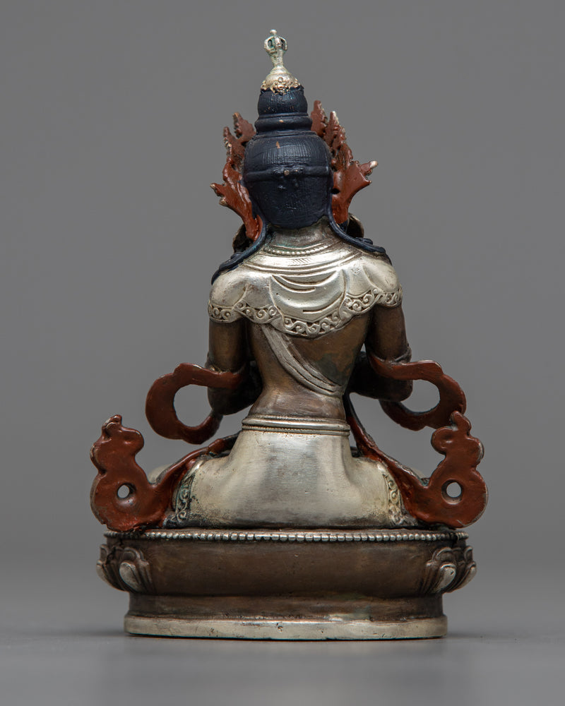 Small Vajradhara Statue | Silver-Plated Symbol of Ultimate Buddhahood