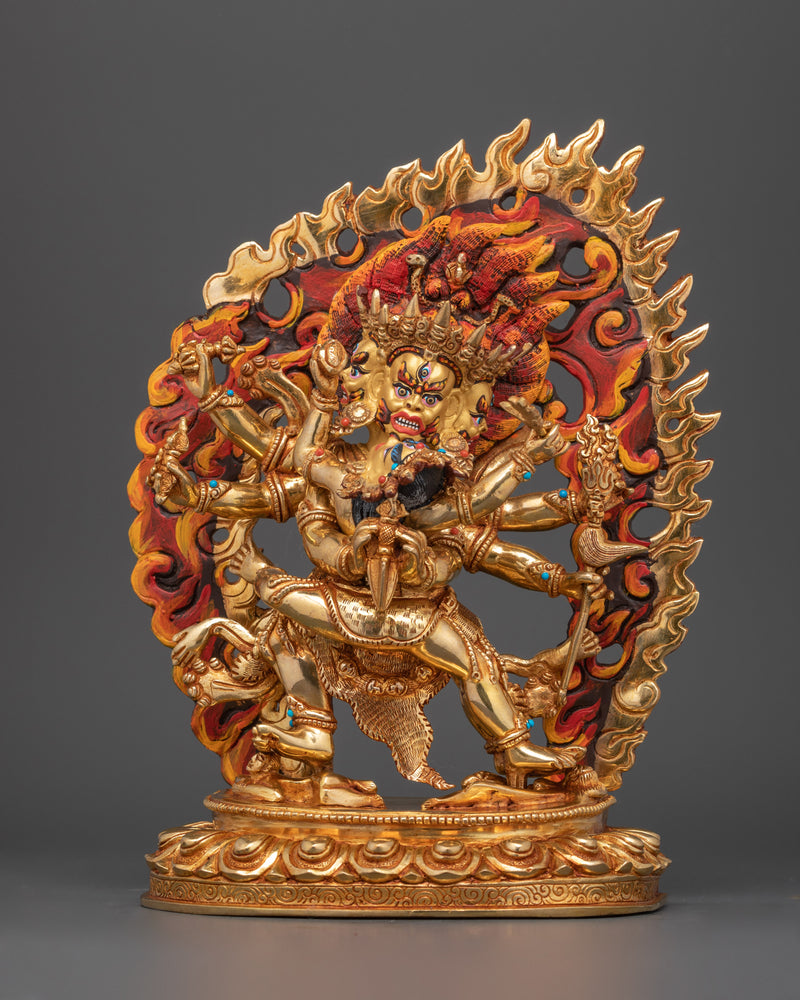 Vajrakilaya with Consort Copper Statue