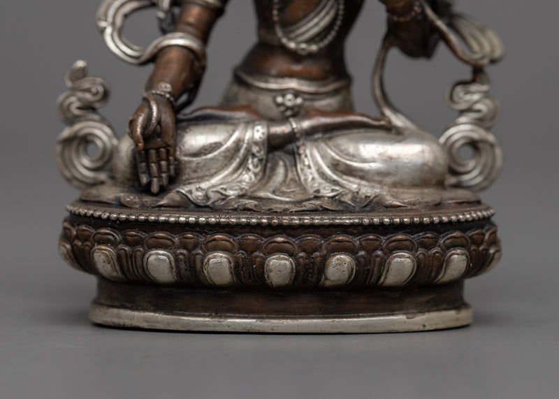 Small White Tara Sculpture | Silver-Plated Symbol of Healing