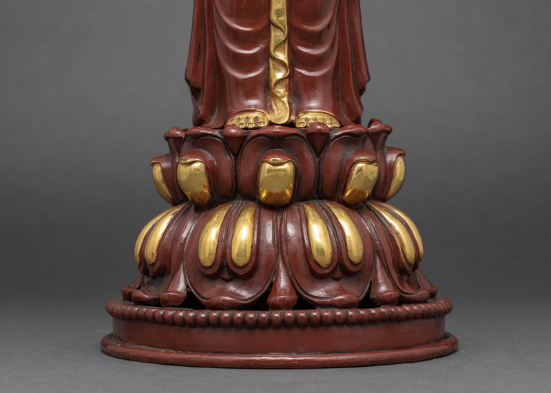 Standing Shakyamuni Buddha Sculpture | 24K Gold Hand Carved Statue