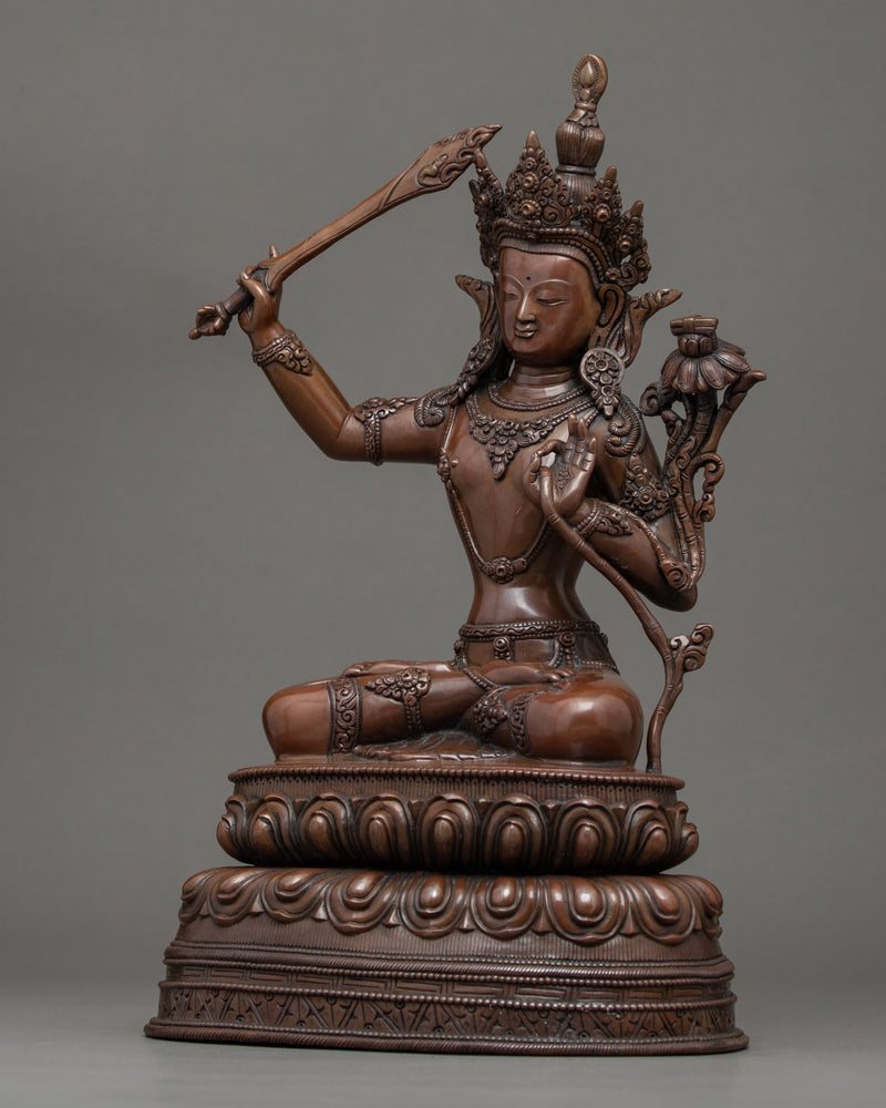 Manjushri Wisdom Deity Sculpture | Hand Crafted Buddhist Art