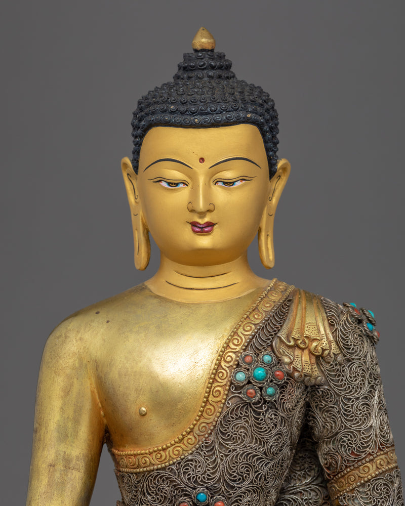 The Buddha Siddhartha Gautama |  Gold Plated Himalayan Art