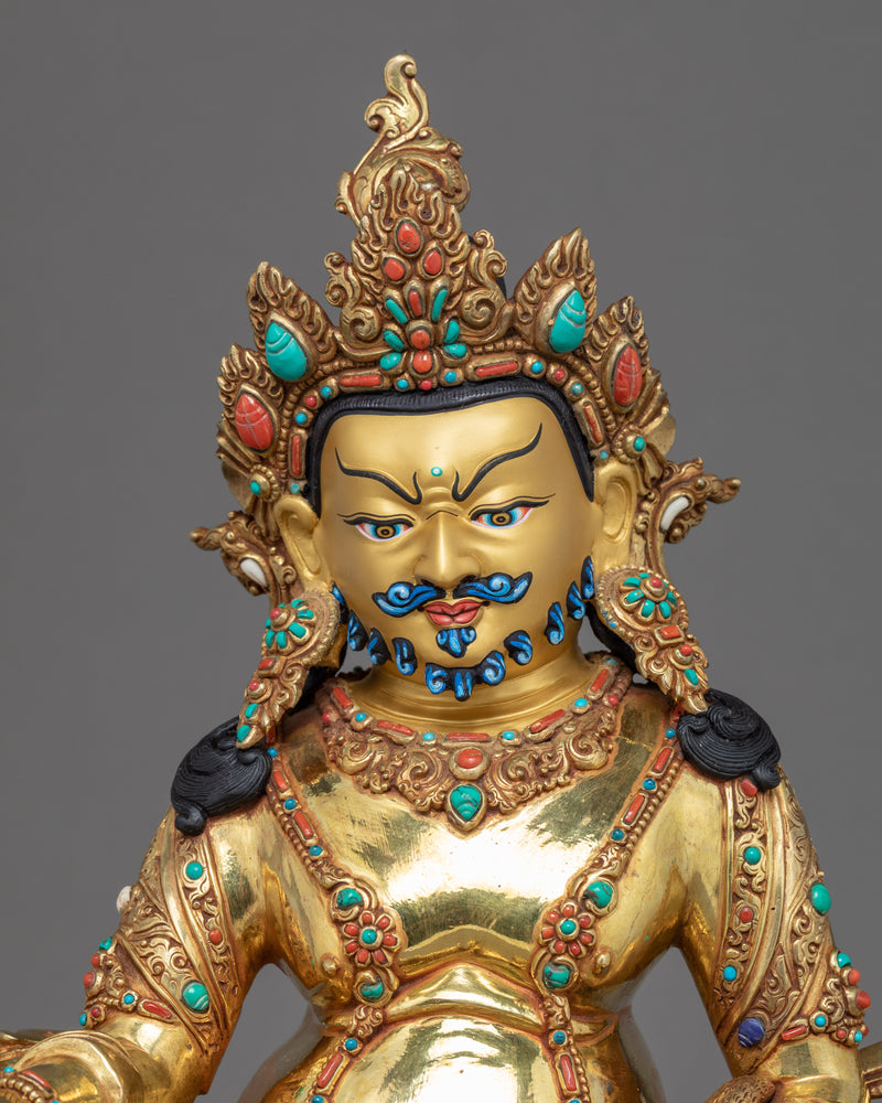 Jambhala Sculpture | 24K Gold Hand Carved Art