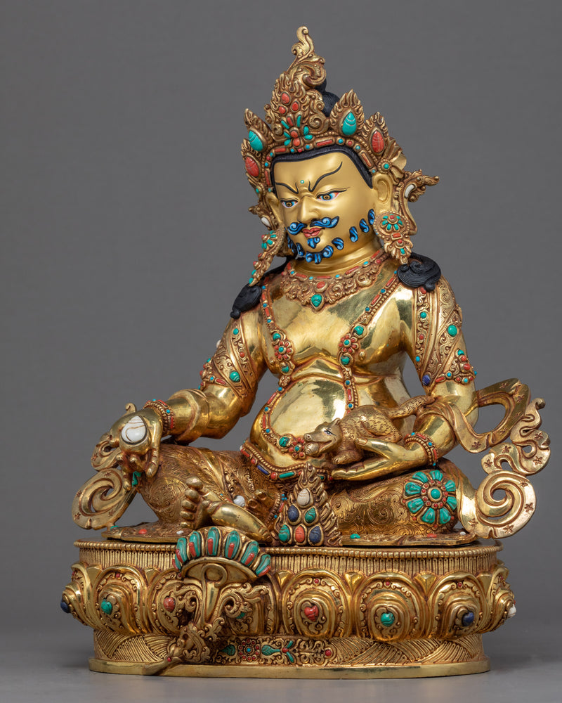 Jambhala Sculpture | 24K Gold Hand Carved Art