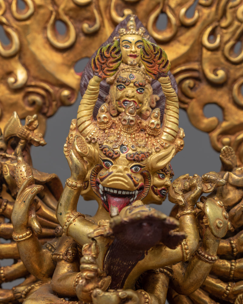 Yamantaka With Consort | Traditional Himalayan Sculpture