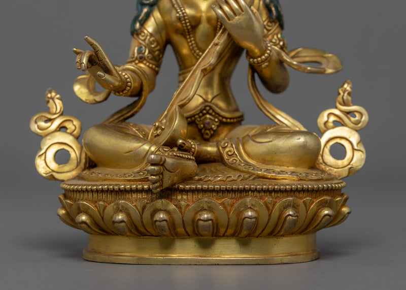 Saraswati Goddess Statue | 24K Gold Hand Carved Statue