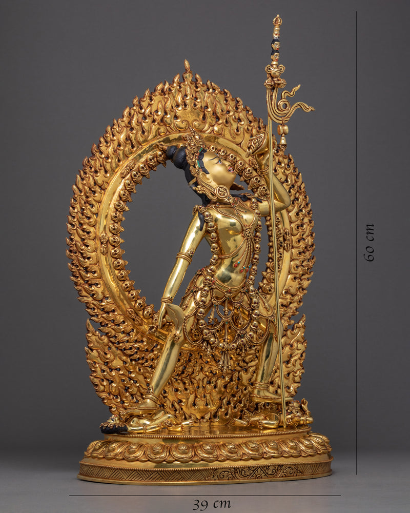 Vajrayogini Gold Sculpture | Handmade Buddhist Dakini Statue