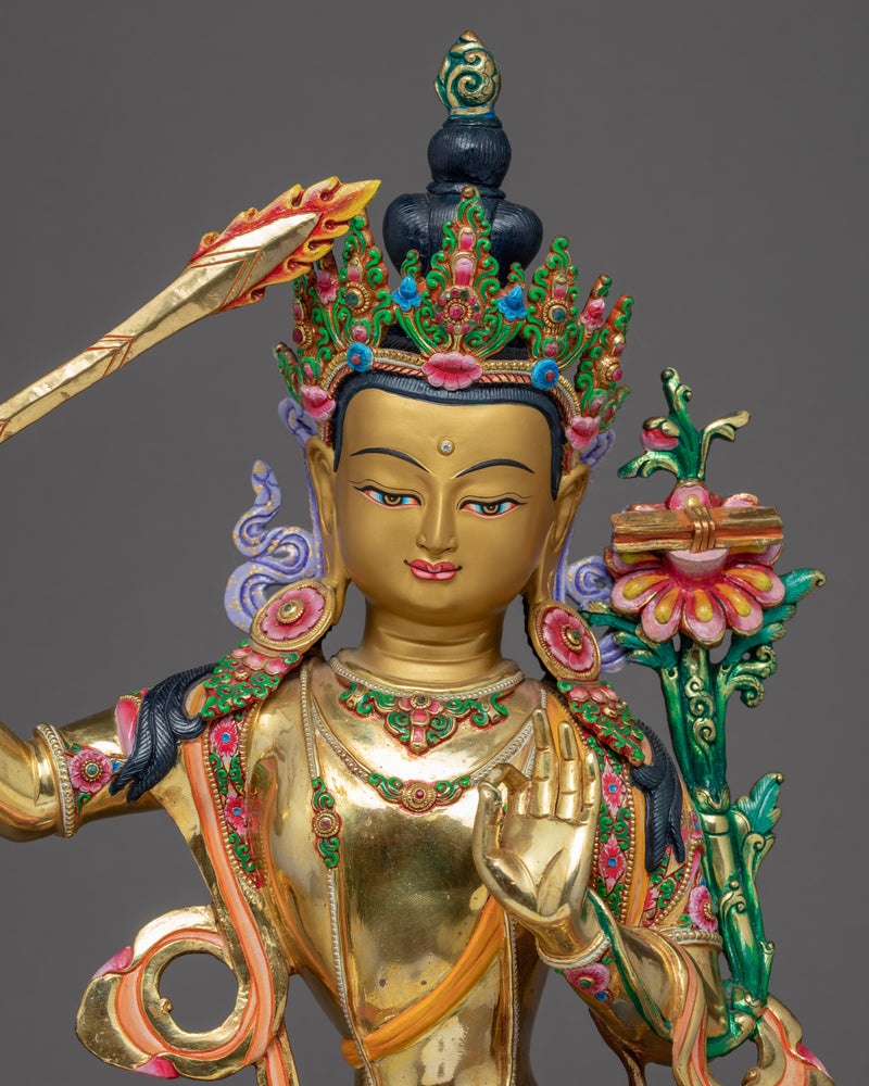 Buddha Manjushri Statue | Traditional Himalayan Art