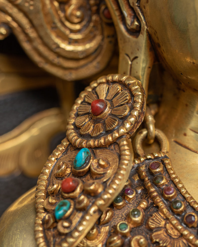 The Buddha Shakyamuni | Handmade Gold Statue | Hand-Crafted Himalayan Art