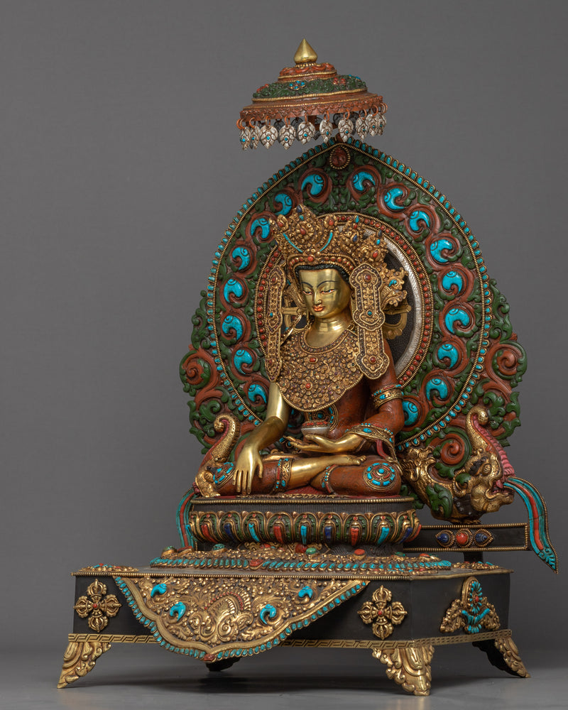 The Buddha Shakyamuni | Handmade Gold Statue | Hand-Crafted Himalayan Art