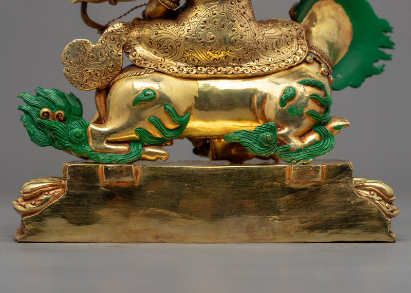 Pehar Gyalpo Statue | The Kind of Worldly Protector | Gold Gilded Statue