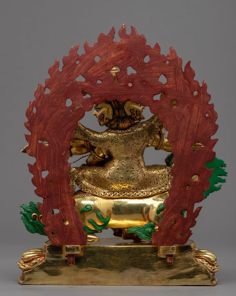 Pehar Gyalpo Statue | The Kind of Worldly Protector | Gold Gilded Statue