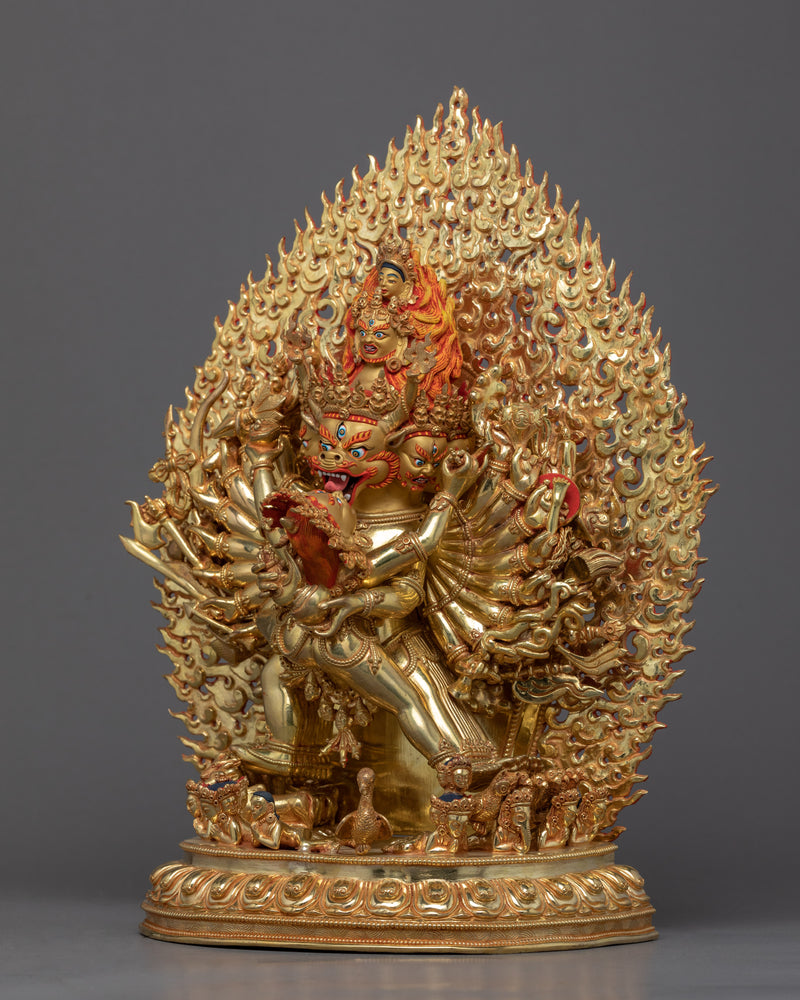 Yamantaka with consort Statue |  Handcrafted Buddhist Scuplture