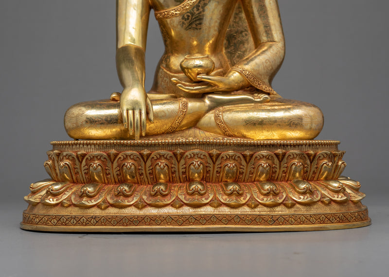 Tibetan Shakyamuni Buddha Sculpture | Hand-Carved Fine Art