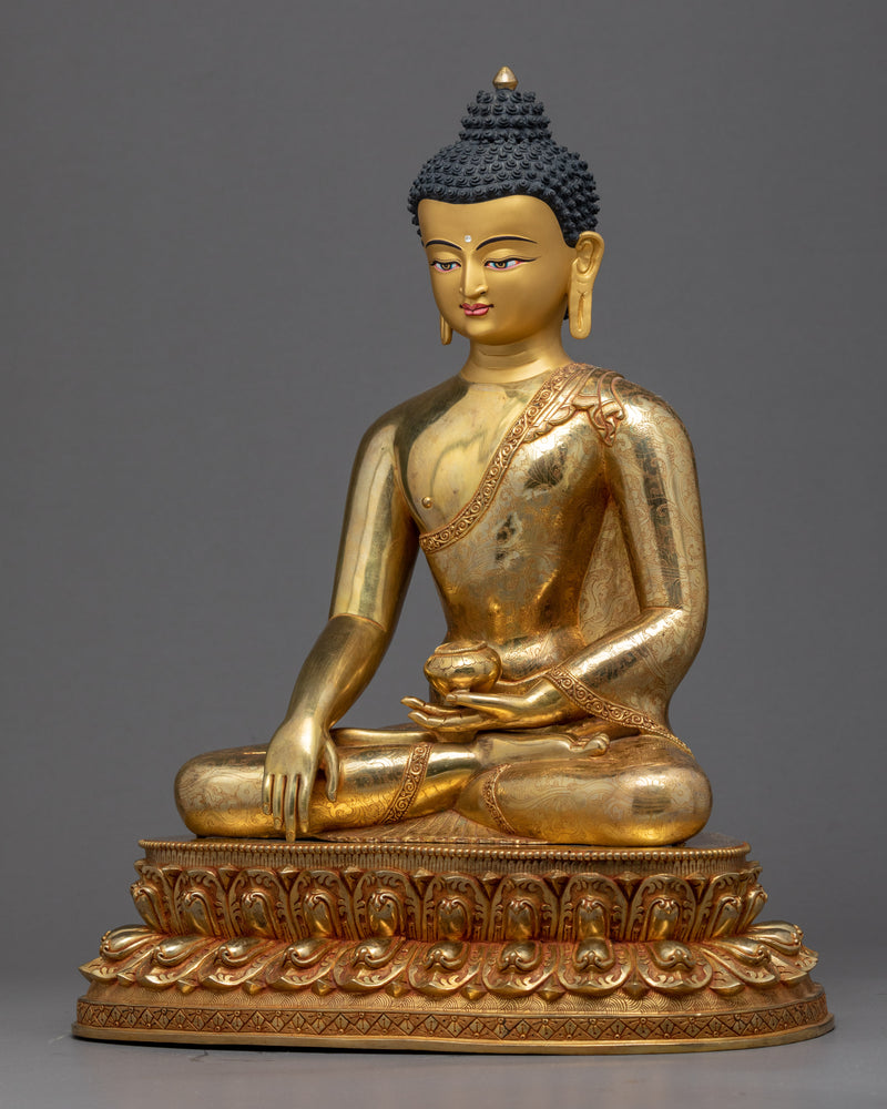 Tibetan Shakyamuni Buddha Sculpture | Hand-Carved Fine Art