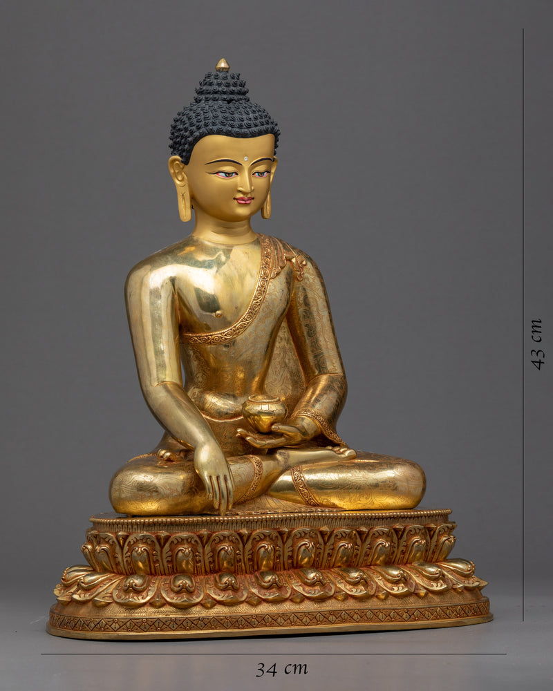 Tibetan Shakyamuni Buddha Sculpture | Hand-Carved Fine Art