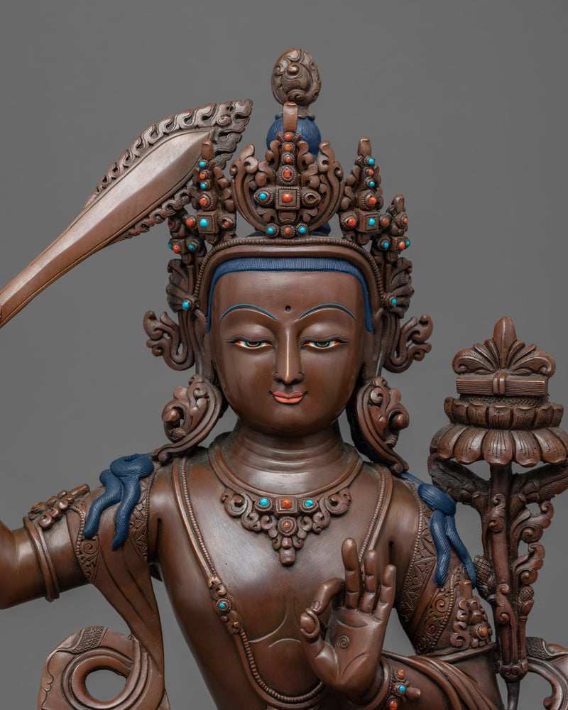 Manjushri Boddhisattva Statue | Handmade Buddhist Art