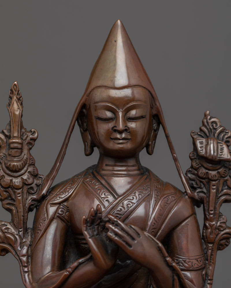 Je Tsongkhapa Statue Set | Hand Carved Buddhist Statue Set