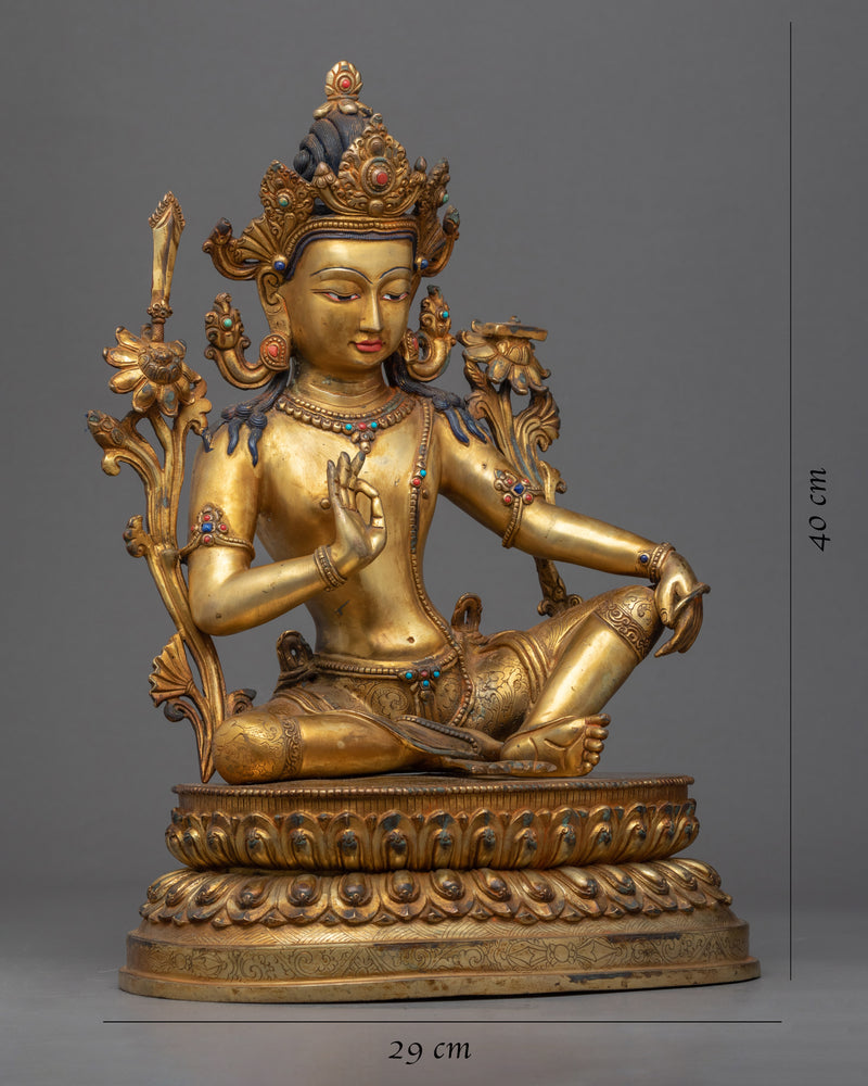 The Buddha Of Wisdom Sculpture | Traditionally Carved Tibetan Bodhisattva Art