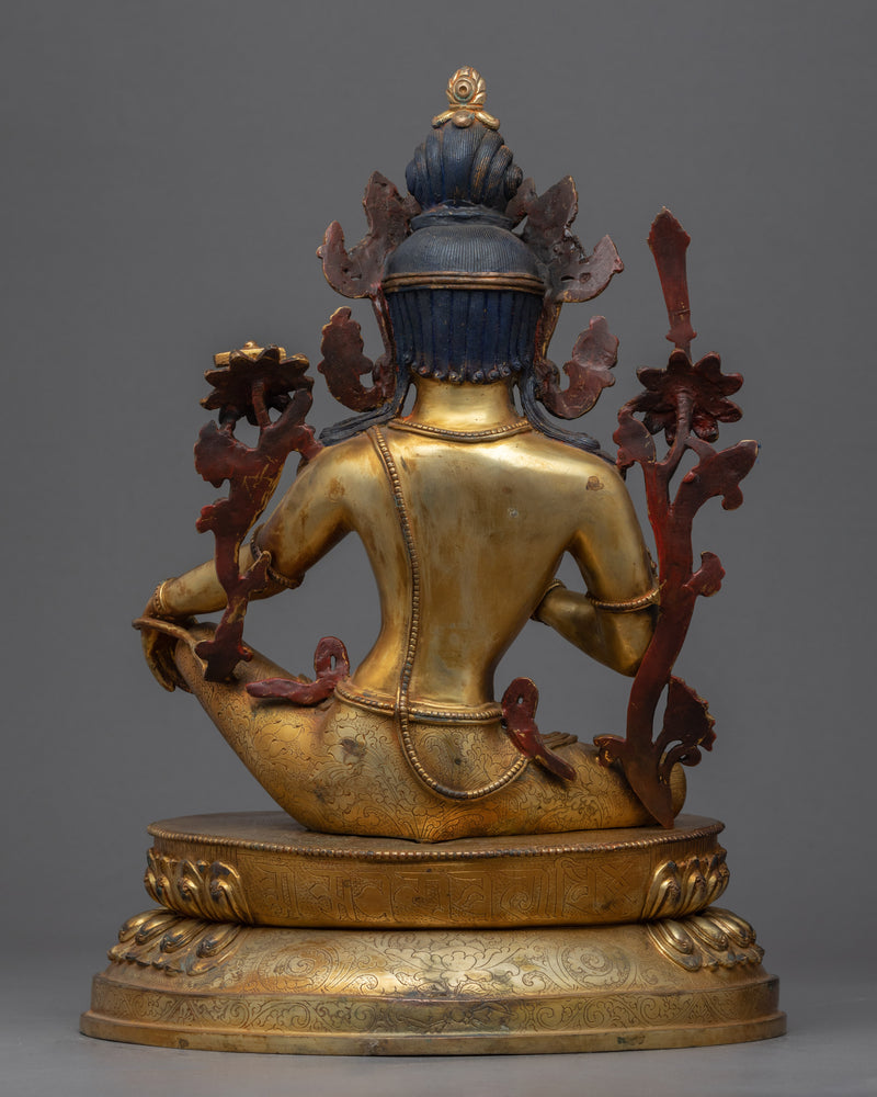 The Buddha Of Wisdom Sculpture | Traditionally Carved Tibetan Bodhisattva Art