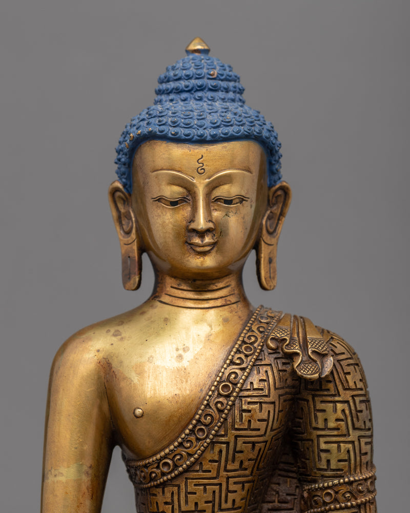 Historical Buddha Relaxation Sculpture | Buddhist Deity Figurine For Ritual