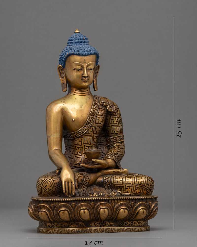 Historical Buddha Relaxation Sculpture | Buddhist Deity Figurine For Ritual