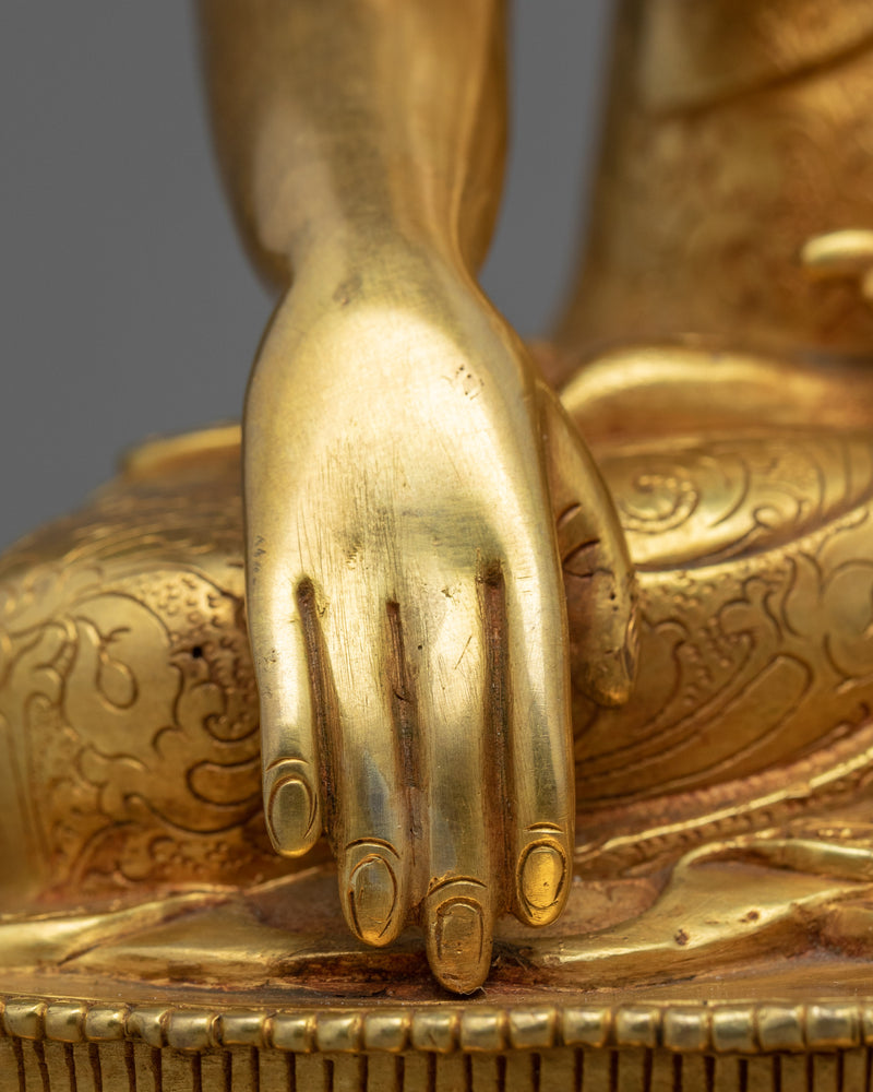 Sri Siddhartha Gautama Buddha Statue | Tibetan Art Plated with Gold